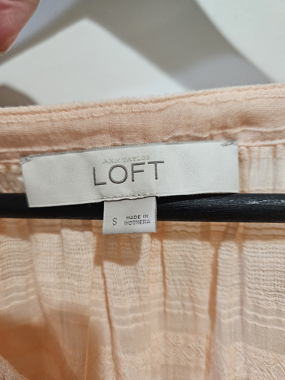 LOFT Peach Crochet-Trim Peasant Blouse - Picture 3 of 4
